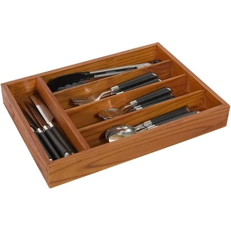 Home Basics 5 Compartment Rustic Pine Cutlery Tray CT01129
